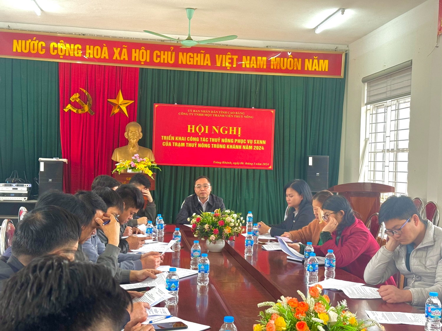 Hội nghị triển khai công tác thủy nông phục vụ sản xuất nông nghiệp của trạm TN Trùng Khánh năm 2024